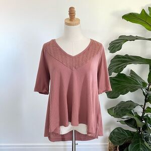 Free People Dusty Pink V Neck XS